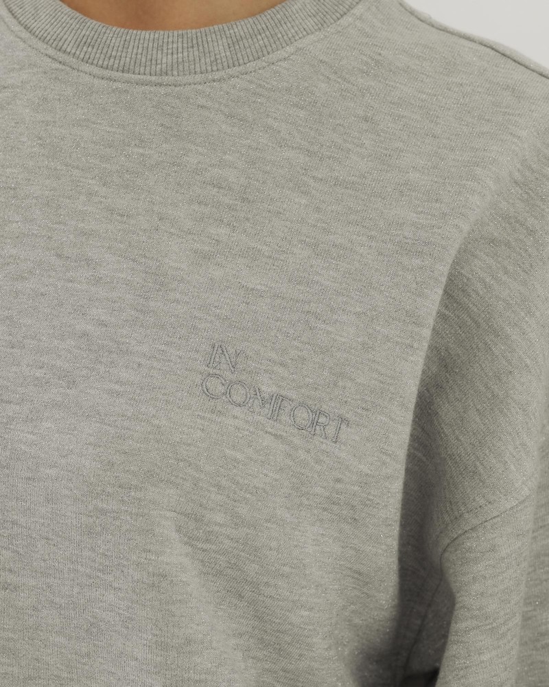 Світшот In Comfort з люрексовою ниткою від FASHIONISTA сірий