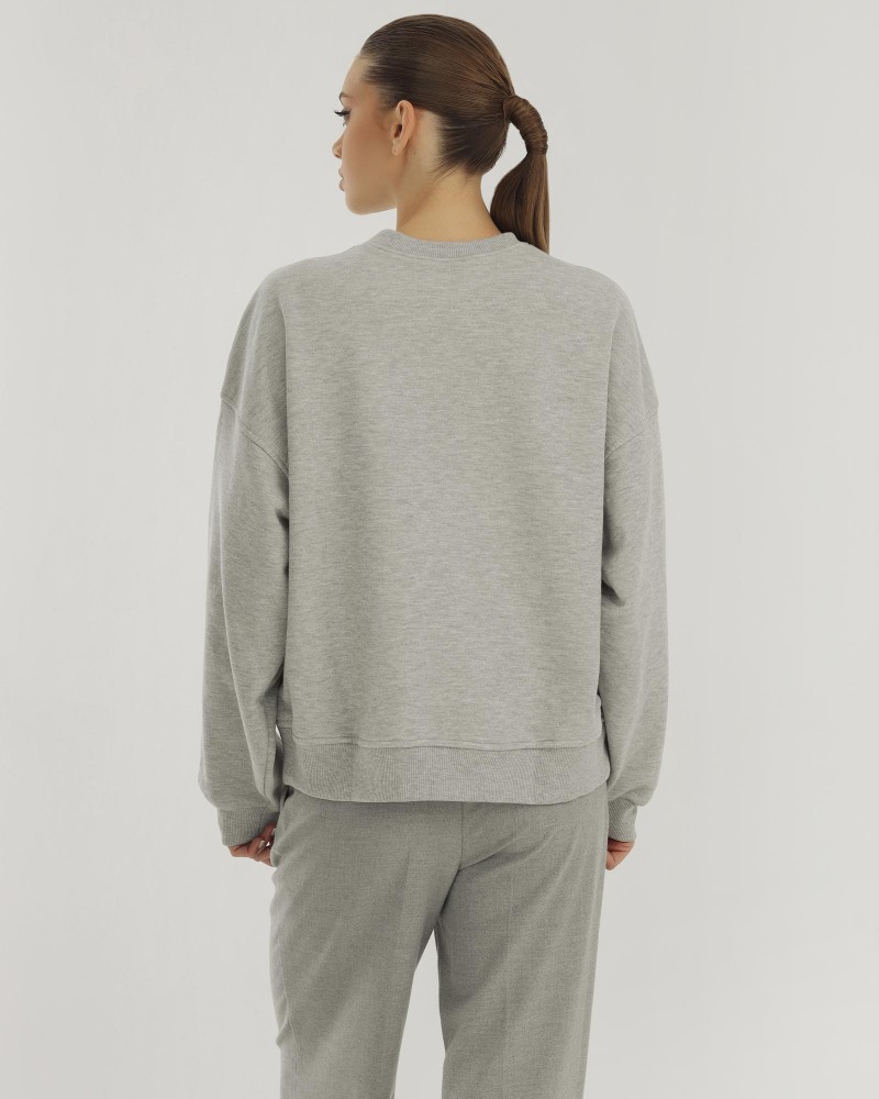 Світшот In Comfort з люрексовою ниткою від FASHIONISTA сірий