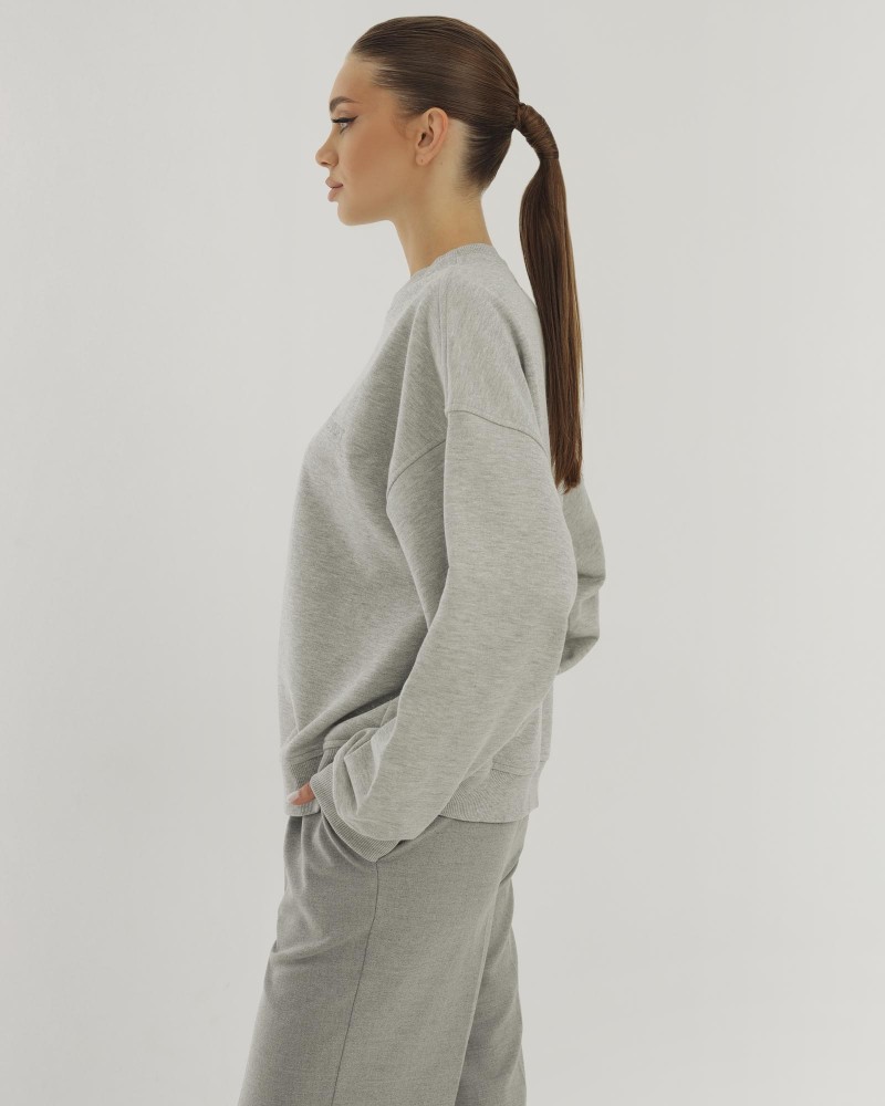 Світшот In Comfort з люрексовою ниткою від FASHIONISTA сірий