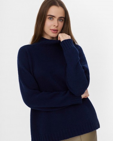 Синій светр з вовною мериноса FASHIONISTA