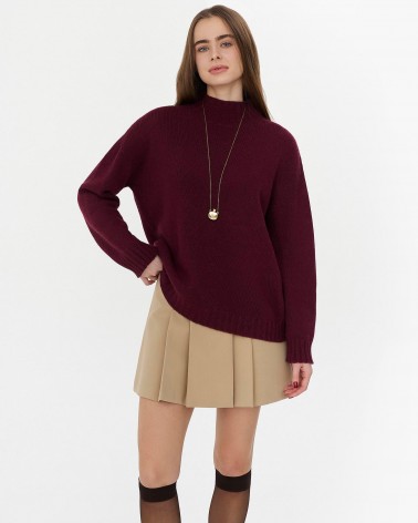 Бордовий светр з вовною мериноса FASHIONISTA