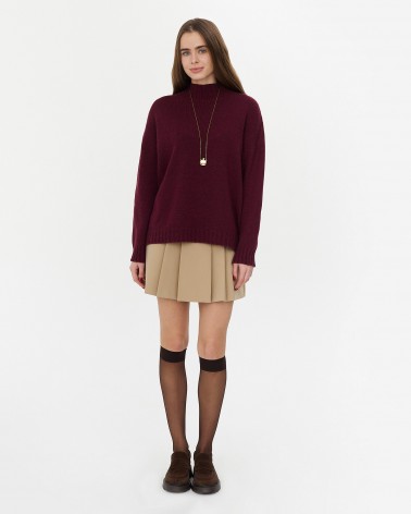 Бордовий светр з вовною мериноса FASHIONISTA