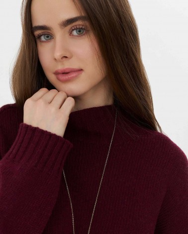 Бордовий светр з вовною мериноса FASHIONISTA