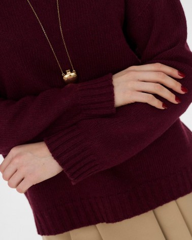 Бордовий светр з вовною мериноса FASHIONISTA