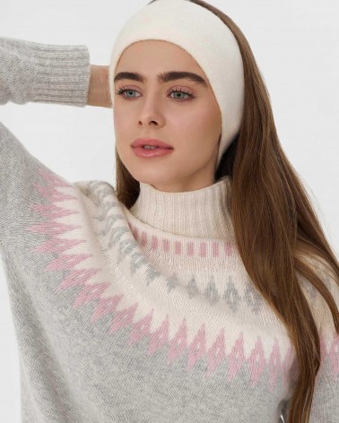 Сірий светр з візерунком з вовною мериноса FASHIONISTA