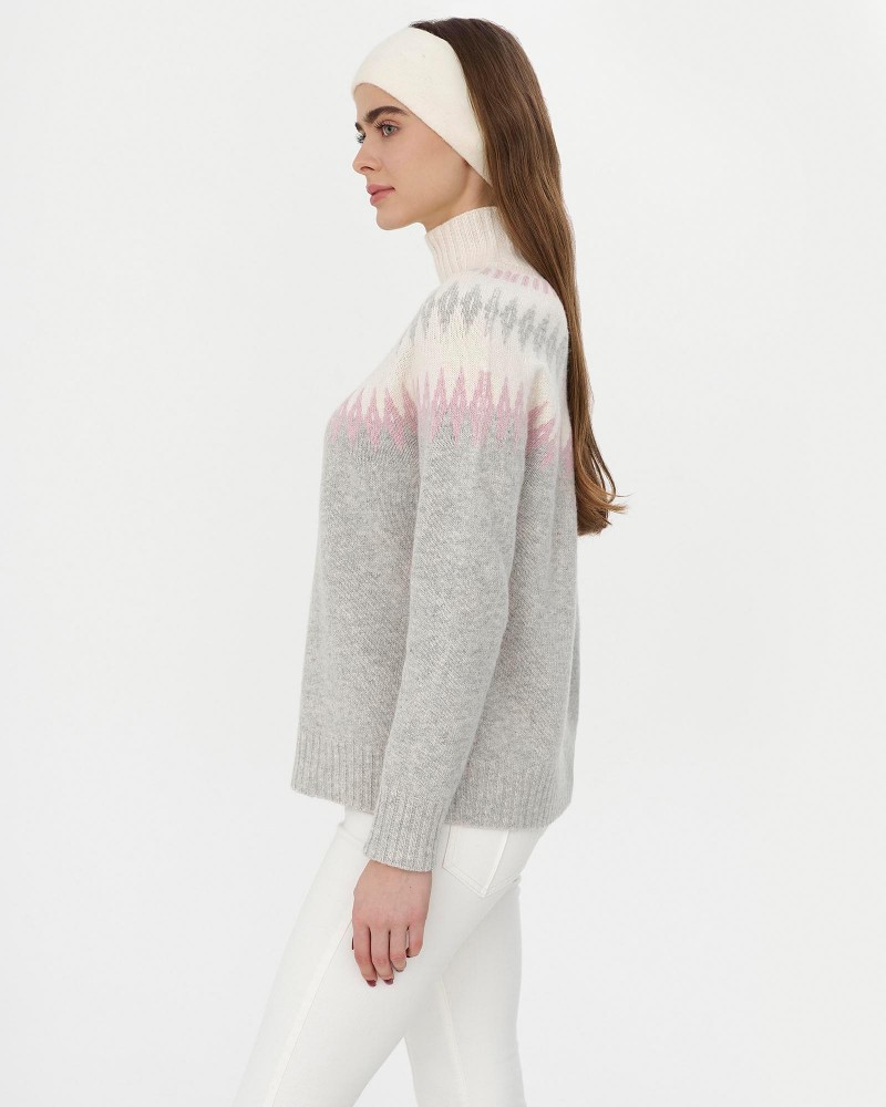 Сірий светр з візерунком з вовною мериноса FASHIONISTA