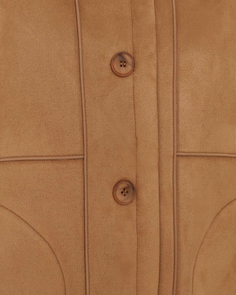 Пісочна дублянка оверсайз з коміром-стійкою FASHIONISTA