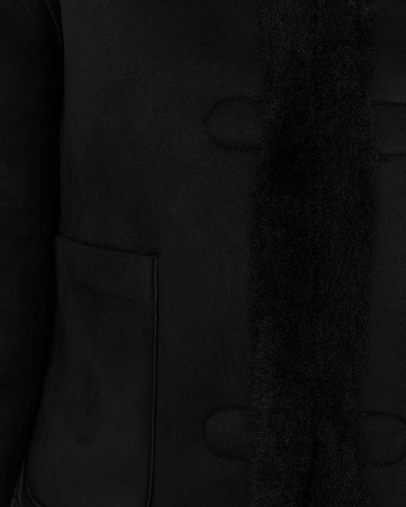 Чорна дублянка з металевими застібками FASHIONISTA