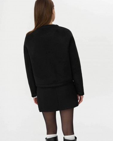 Чорна дублянка з металевими застібками FASHIONISTA