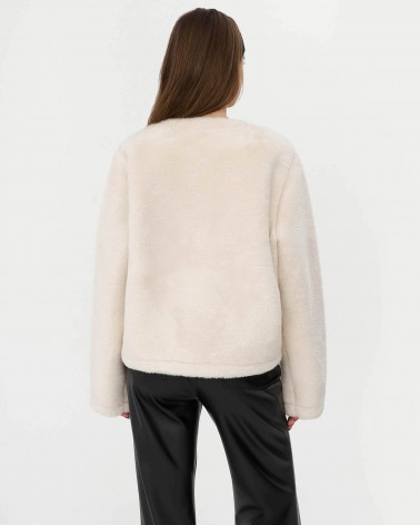 Молочна дублянка з металевими застібками FASHIONISTA