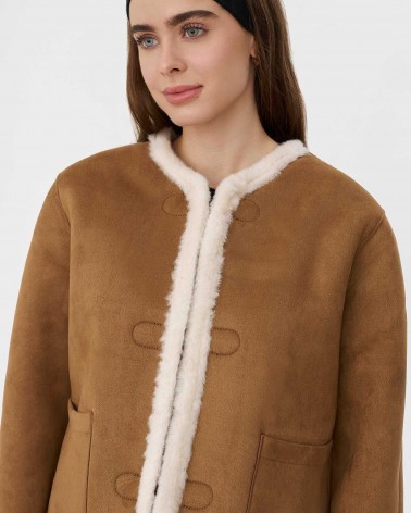 Молочна дублянка з металевими застібками FASHIONISTA