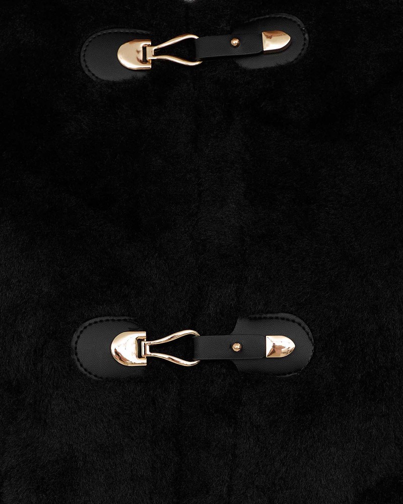 Чорна дублянка з металевими застібками FASHIONISTA