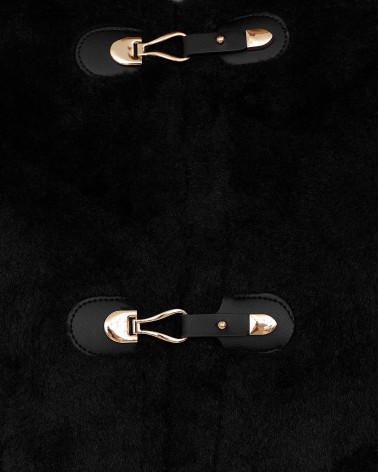 Чорна дублянка з металевими застібками FASHIONISTA