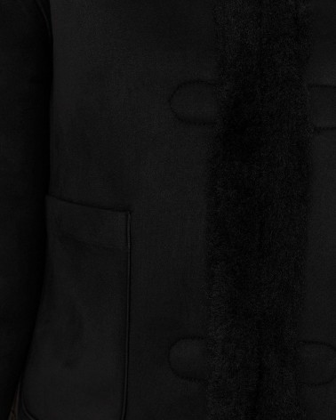 Чорна дублянка з металевими застібками FASHIONISTA