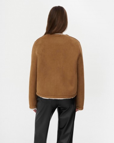 Молочна дублянка з металевими застібками FASHIONISTA