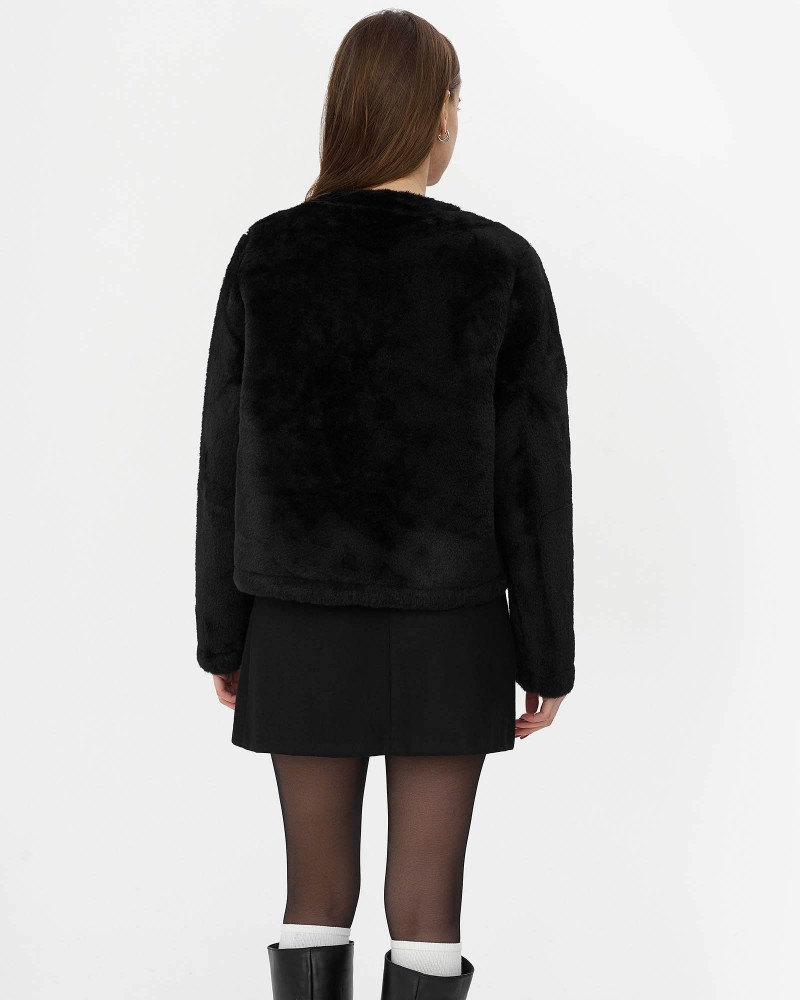 Чорна дублянка з металевими застібками FASHIONISTA