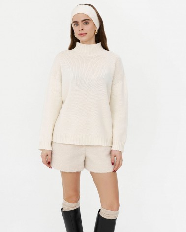 Молочний светр з вовною мериноса FASHIONISTA