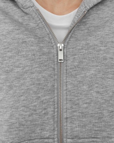Сіре худі з блискавкою на флісі FASHIONISTA