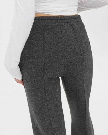 Темно-сірі трикотажні штани-палацо з флісом FASHIONISTA