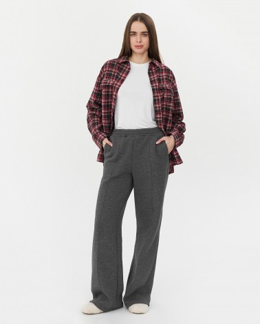 Темно-сірі трикотажні штани-палацо з флісом FASHIONISTA