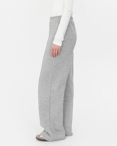 Сірі трикотажні штани-палацо з флісом FASHIONISTA