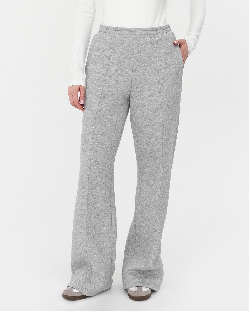 Сірі трикотажні штани-палацо з флісом FASHIONISTA