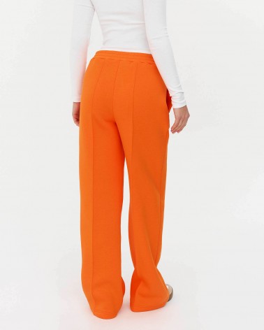 Оранжеві трикотажні штани-палацо з флісом FASHIONISTA