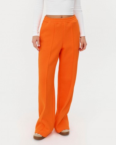 Оранжеві трикотажні штани-палацо з флісом FASHIONISTA