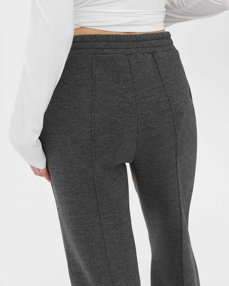 Темно-сірі трикотажні штани-палацо з флісом FASHIONISTA