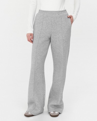 Сірі трикотажні штани-палацо з флісом FASHIONISTA
