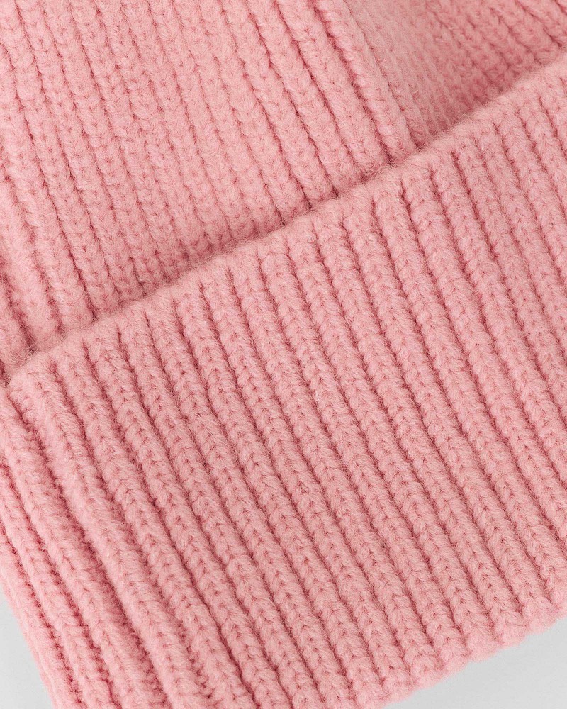 Рожева в'язана шапка із закотом FASHIONISTA