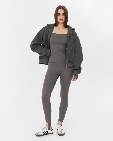 Сірі базові легінси зі штрипками довжини Regular FASHIONISTA