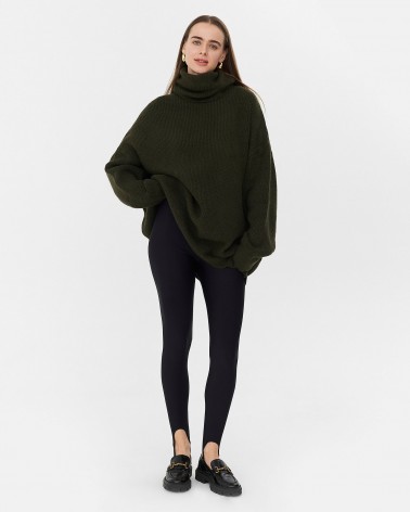 Подовжений светр крою оверсайз FASHIONISTA кольору хакі