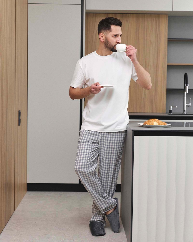 Штани піжамні Oliver в клітинку від FASHIONISTA сірий