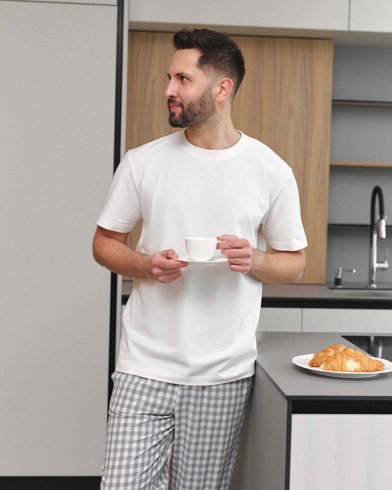 Штани піжамні Oliver в клітинку від FASHIONISTA сірий