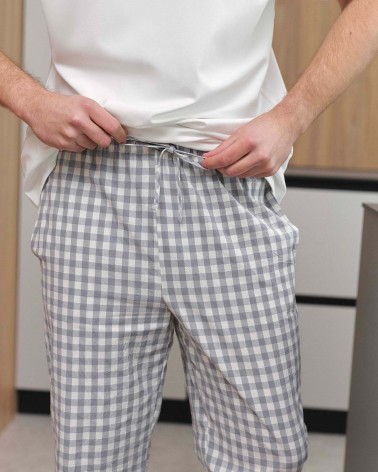 Штани піжамні Oliver в клітинку від FASHIONISTA сірий