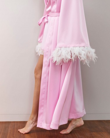 Халат сатиновий Estelle від FASHIONISTA рожевий