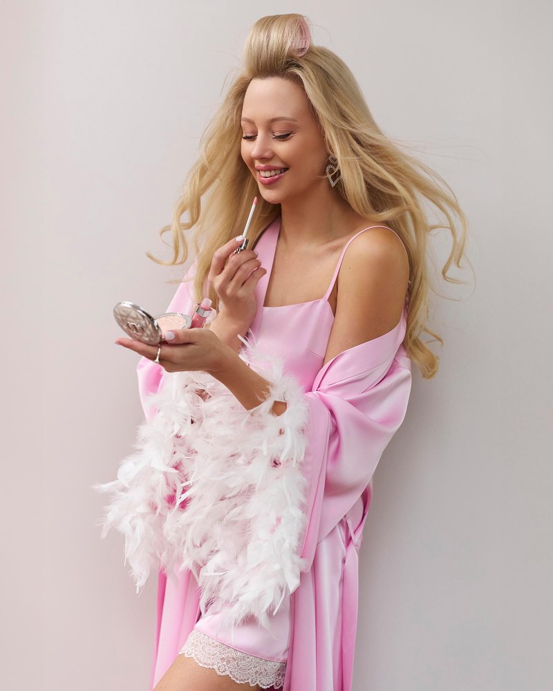 Халат сатиновий Estelle від FASHIONISTA рожевий Халат сатиновий Estelle від FASHIONISTA рожевий