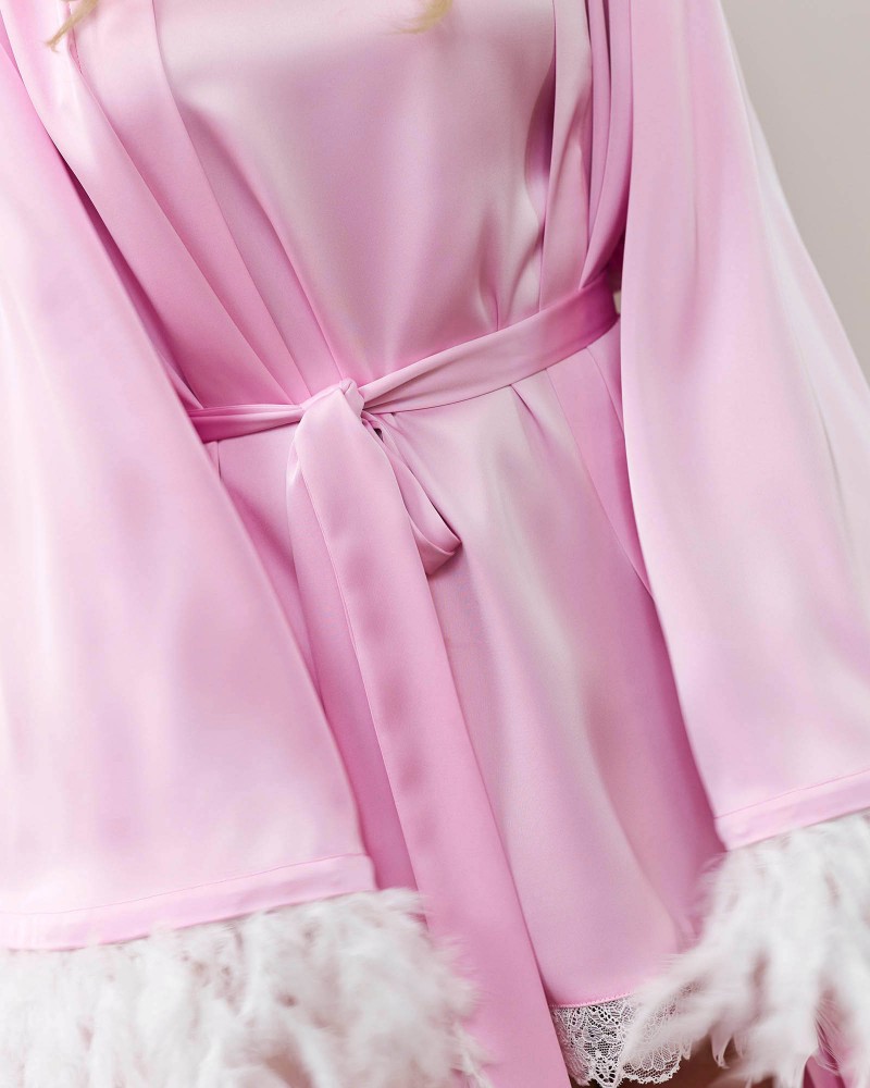 Халат сатиновий Estelle від FASHIONISTA рожевий Халат сатиновий Estelle від FASHIONISTA рожевий