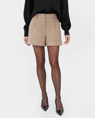 Бежеві вовняні шорти з високою посадкою FASHIONISTA