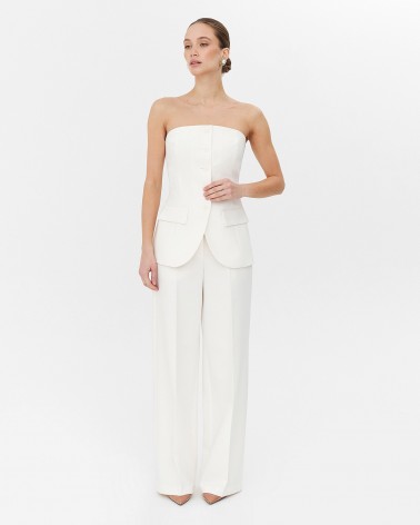 Молочний Allure корсет з ґудзиками та імітацією кишень FASHIONISTA