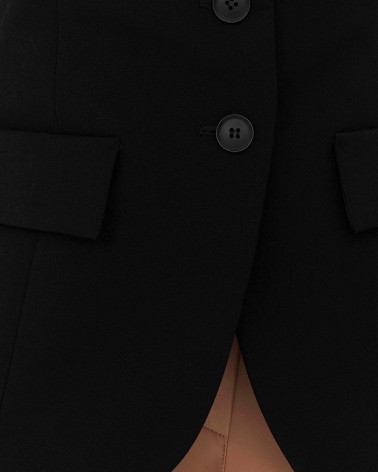 Чорний Allure корсет з ґудзиками та імітацією кишень FASHIONISTA