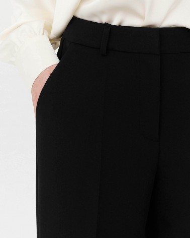 Чорні штани-палацо із запрасованими стрілками FASHIONISTA
