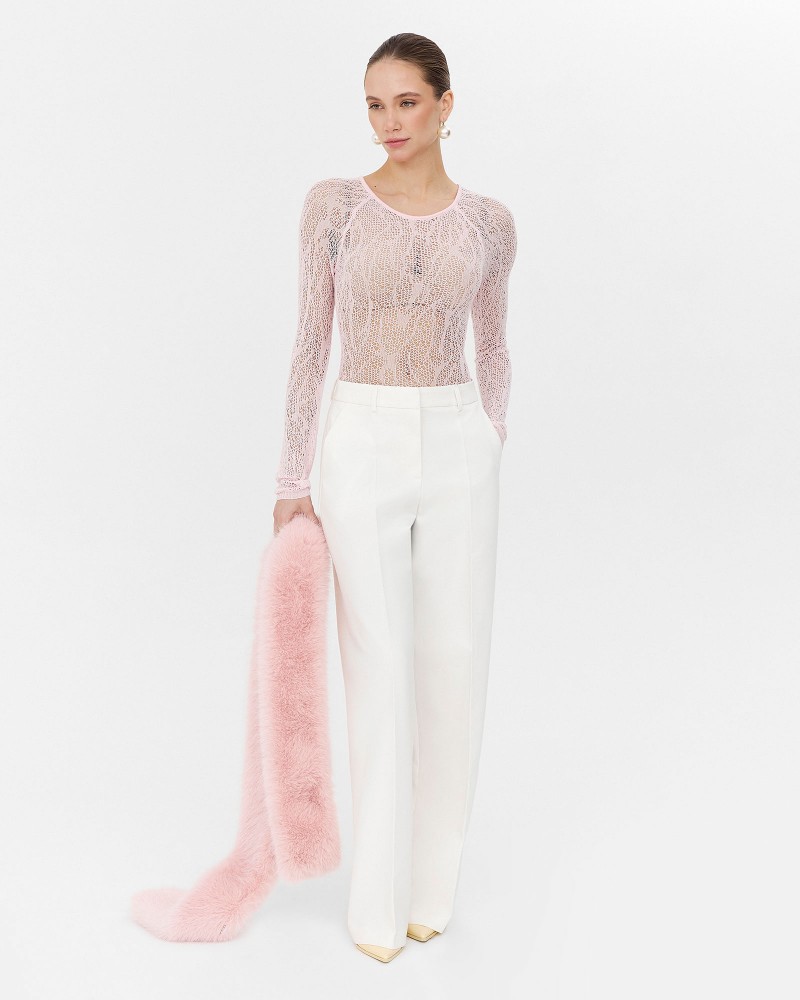 Молочні штани-палацо із запрасованими стрілками FASHIONISTA Молочні штани-палацо із запрасованими стрілками FASHIONISTA