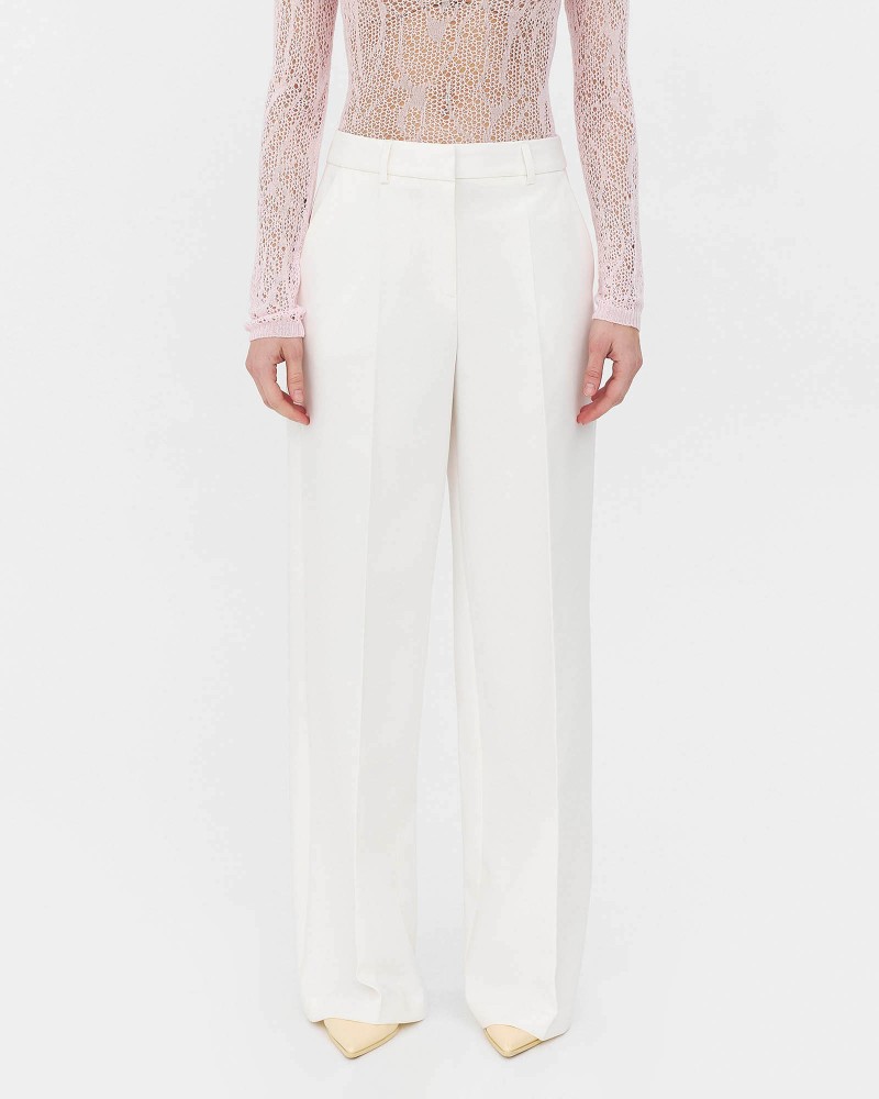 Молочні штани-палацо із запрасованими стрілками FASHIONISTA