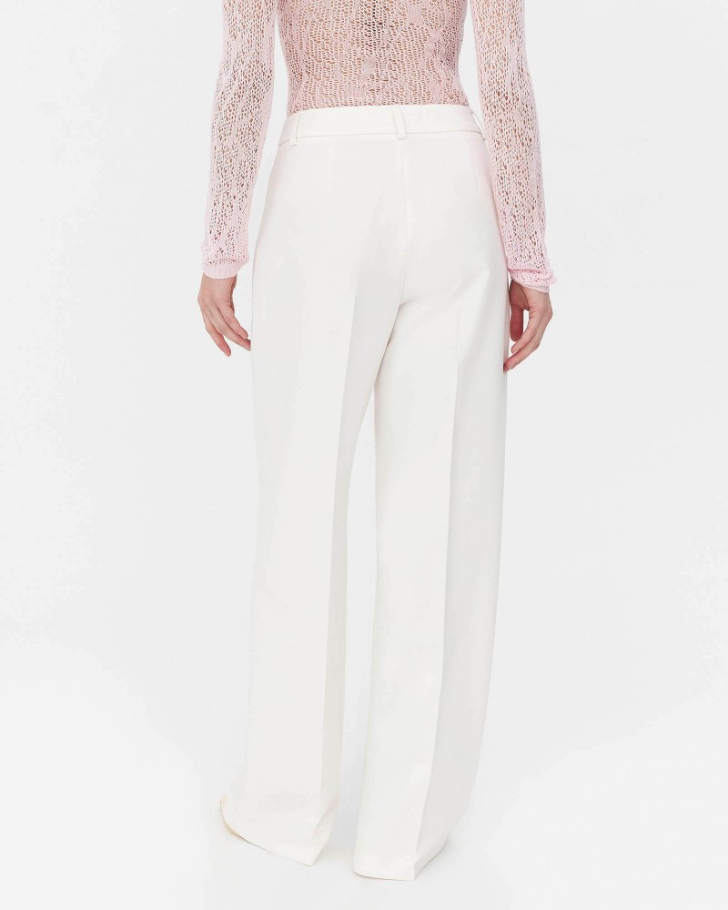 Молочні штани-палацо із запрасованими стрілками FASHIONISTA Молочні штани-палацо із запрасованими стрілками FASHIONISTA