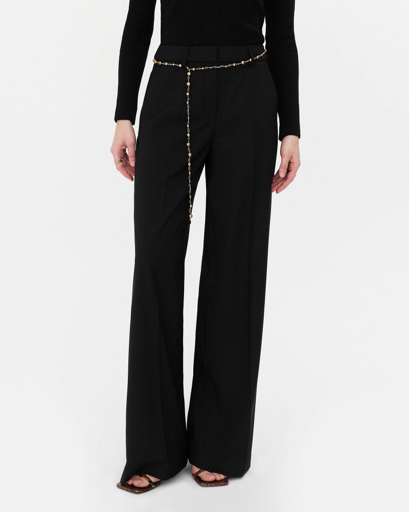 Чорні штани-палацо із запрасованими стрілками FASHIONISTA