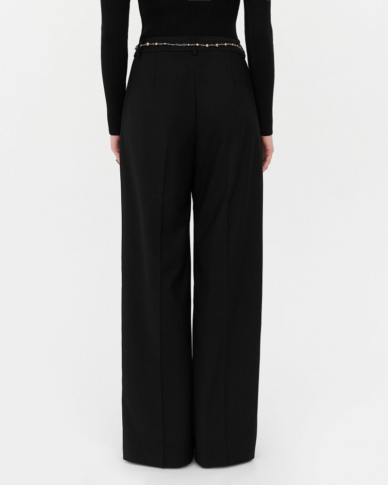 Чорні штани-палацо із запрасованими стрілками FASHIONISTA Чорні штани-палацо із запрасованими стрілками FASHIONISTA