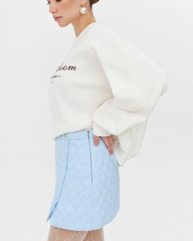 Блакитна спідниця-шорти стьобана FASHIONISTA