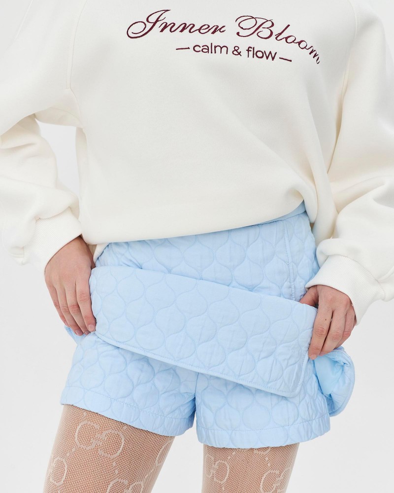 Блакитна спідниця-шорти стьобана FASHIONISTA Блакитна спідниця-шорти стьобана FASHIONISTA